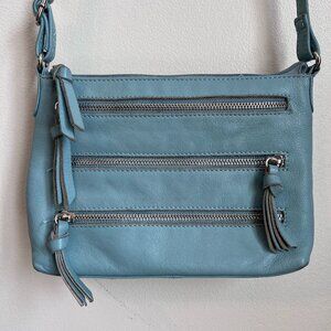Great American Leatherworks Blue Zippered Cross Body